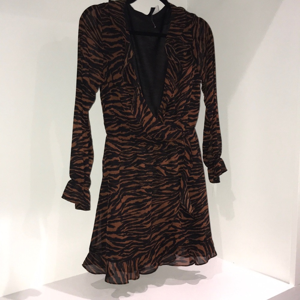 Tiger print chiffon dress